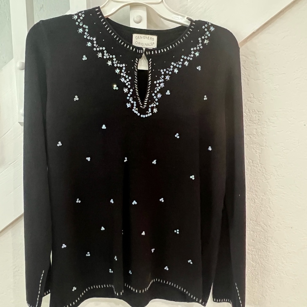 Black Sequined Sweater
